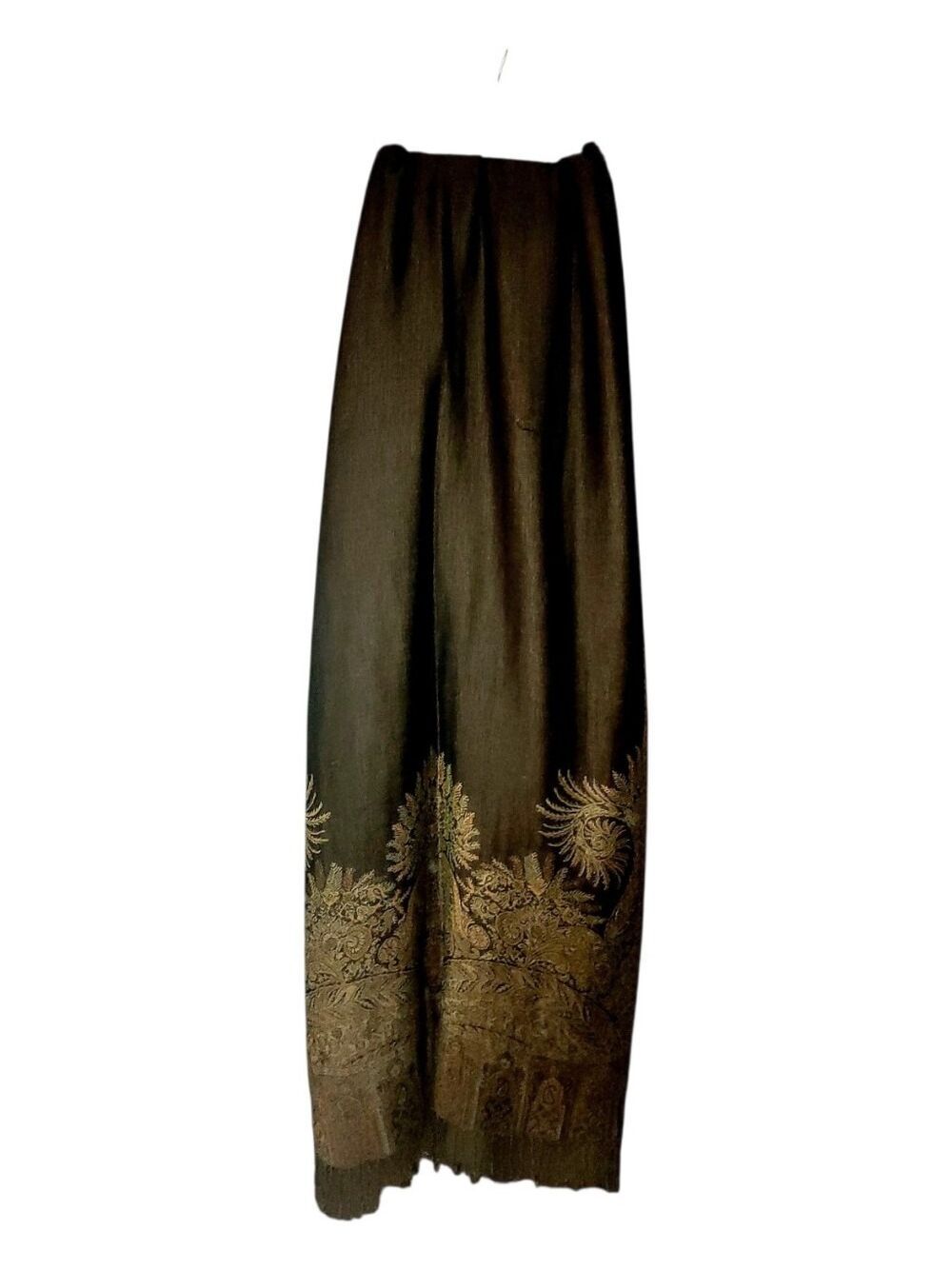 Large Ornate Boho Scarf Or Wrap With Fringe 28" X 82"